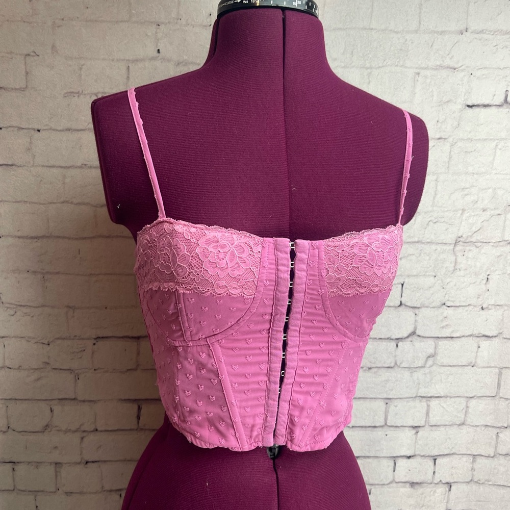 L.A. hearts size XS pink tank top corset top
